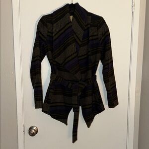 Jack by BB Dakota Striped Jacket - Black and Purple